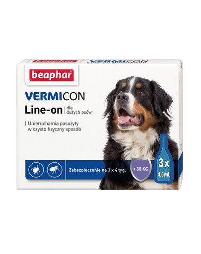 BEAPHAR Vermicon Line-On Dog L Kvapky proti blchám a kliešťom pre veľké psy 3x4,5 ml