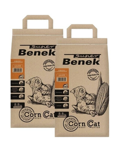 BENEK Super Corn Cat naturalny 14 l x 2 (28 l)