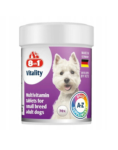 8IN1 Vitality Multiwitamin pre psov malých plemien 70 tbl.