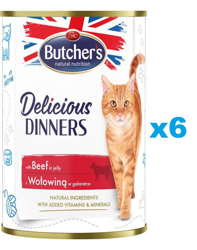 BUTCHER'S Delicious Dinners s hovädzím 6x400g