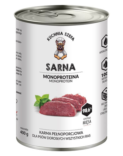 KUCHNIA SZEFA monoproteinové krmivo pre psov všetkých plemien 400 g