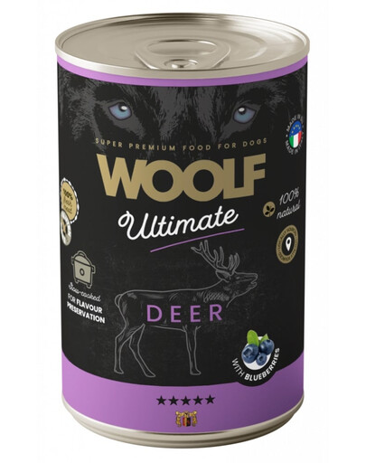 WOOLF Ultimate Adult Dog Deer and Blueberries 400g krmivo s jeleňom a čučoriedkami pre psov
