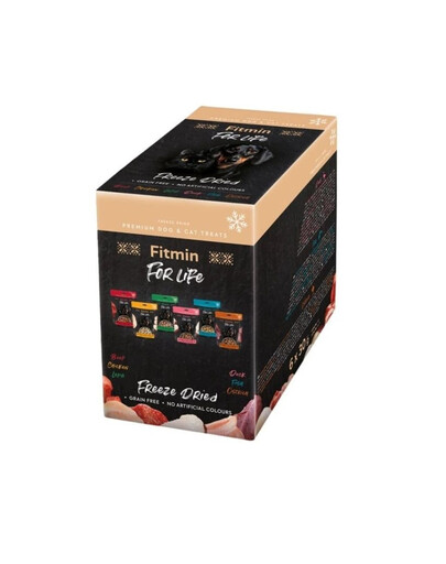 FITMIN For Life Freeze dried Multipack Mix příchutí 6x30 g Lyofilizované maškrty pre psov a mačky