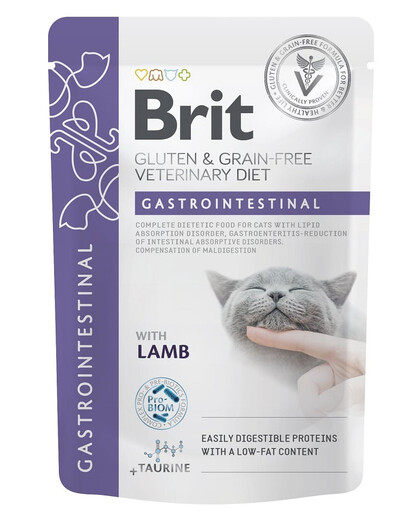 BRIT Veterinary Diet Grain Free Gastrointestinal Cat Fillets in Gravy Lamb 12x85g pre mačky s gastroenterologickými problémami