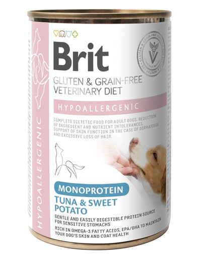 BRIT Veterinary Diet Dog Hypoallergenic Monoprotein Tuna 400g s tuniakom pre psov s alergiami a kožnými problémami