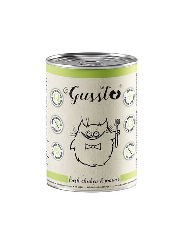 GUSSTO Cat Fresh Chicken Prawns mokré krmivo pre mačky kuracie mäso s krevetami 400 g