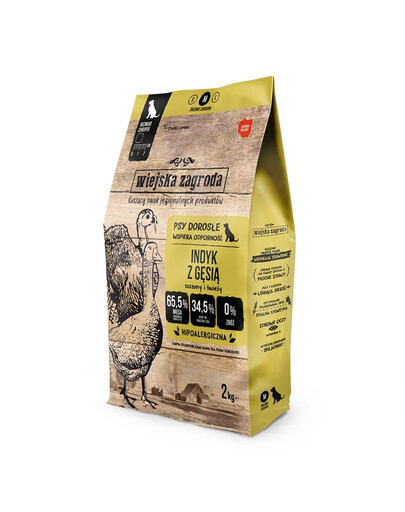 WIEJSKA ZAGRODA Indyk s husou krmivo pre psov chrumkavé M 2 kg