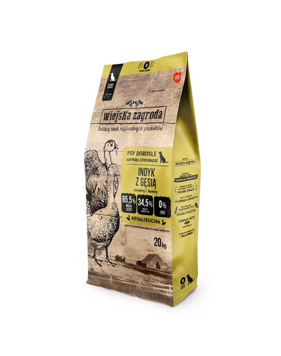 WIEJSKA ZAGRODA Indyk s husou krmivo pre psov chrumkavé M 20 kg