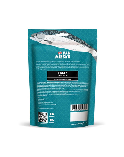 PAN MIĘSKO Filety Makrela pochúťka pre mačky 100 g