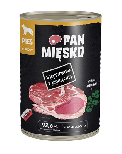 PAN MIĘSKO Bravčové mäso s jahňacím mokrá strava pre psov 400 g