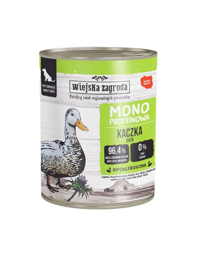WIEJSKA ZAGRODA Monobielková Kačica konzerva pre psov 800 g