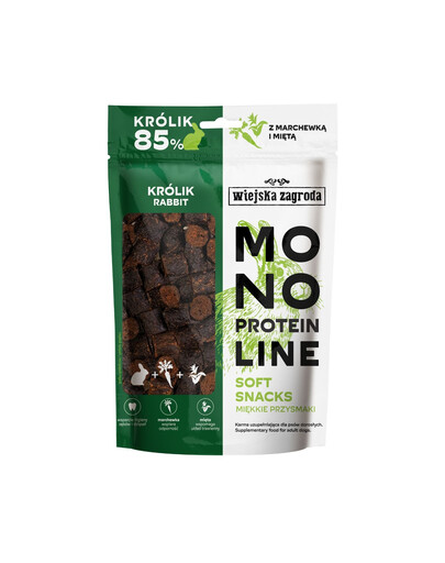 WIEJSKA ZAGRODA Monoproteinové mäkké maškrty pre psov Králik 115 g