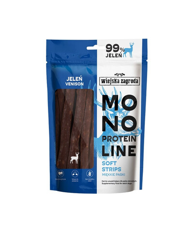 WIEJSKA ZAGRODA Monoproteinové mäkké pásiky pre psov Jelen 100 g
