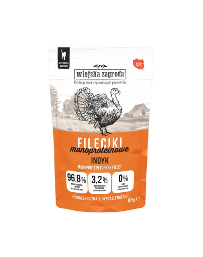 WIEJSKA ZAGRODA Mokré krmivo pre mačky s morčacím filetom 85 g