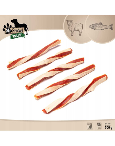 MR. PRETZEL Kanapky s jahňacinou a rybou 500 g pochúťka pre psa