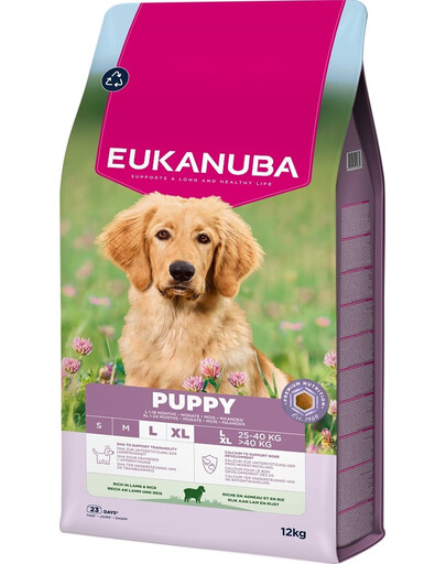 EUKANUBA Puppy Large Breeds Lamb Rice 12 kg Krmivo pre šteniatka veľkých plemien bohaté na jahňacinu a ryžu