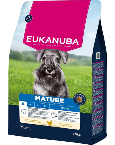 EUKANUBA Mature Small Breeds Chicken 7,5 kg Krmivo pre dospelých psov malých plemien bohaté na čerstvé kurča
