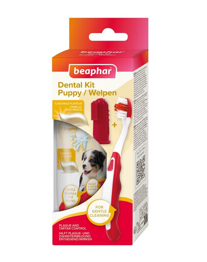 BEAPHAR Puppy Dental Kit 50g Zubná kefka a zubná pasta pre šteniatka