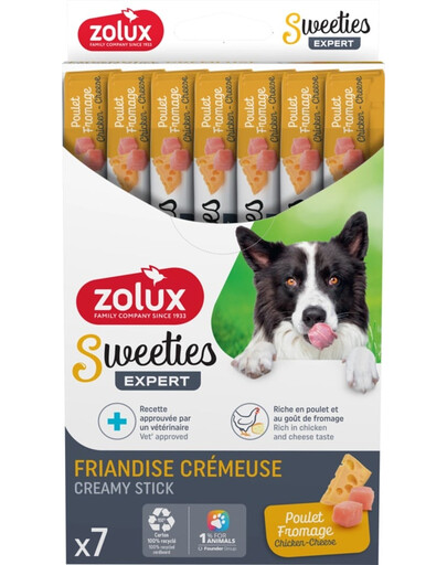 ZOLUX SWEETIES krémová psia maškrta s kuracím mäsom a syrom 7x14g
