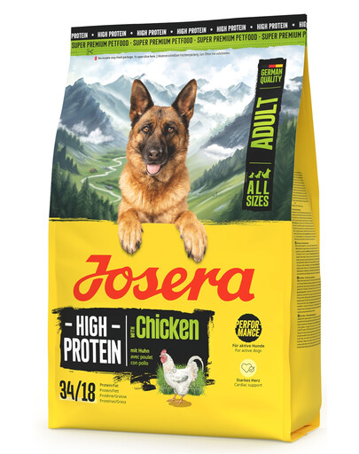 JOSERA High Protein Adult Chicken 3kg Vysoko energetické krmivo pre športové psy