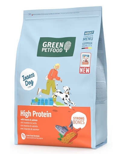 GREEN PETFOOD InsectDog with Salmon High Protein 3kg s bielkovinami hmyzu a lososom pre aktívnych psov