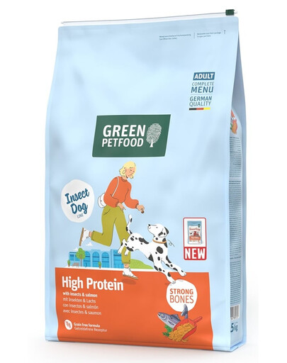 GREEN PETFOOD InsectDog with Salmon High Protein 7,5kg s bielkovinami hmyzu a lososom pre aktívnych psov