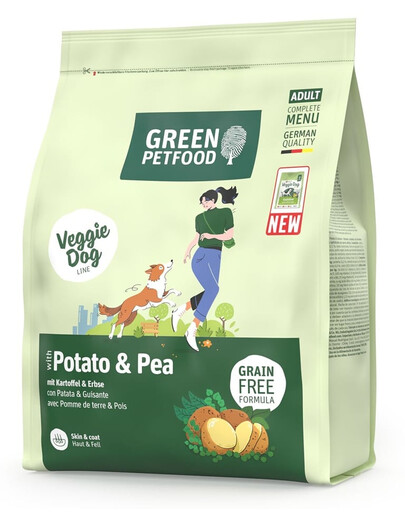 GREEN PETFOOD VeggieDog s zemiakmi a hráškom 900g vegetariánska krmiva so zemiakmi a hráškom pre psov