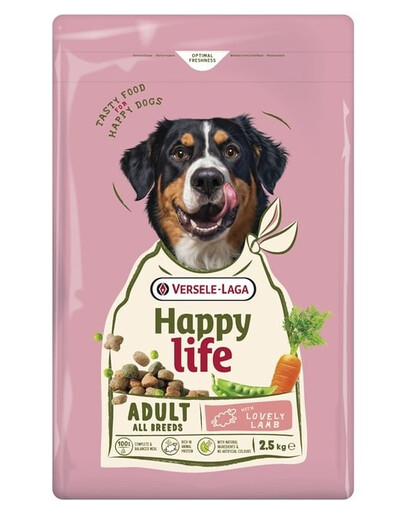 VERSELE-LAGA Happy Life Adult with Lamb 2,5kg krmivo pre psov s jahňacím mäsom