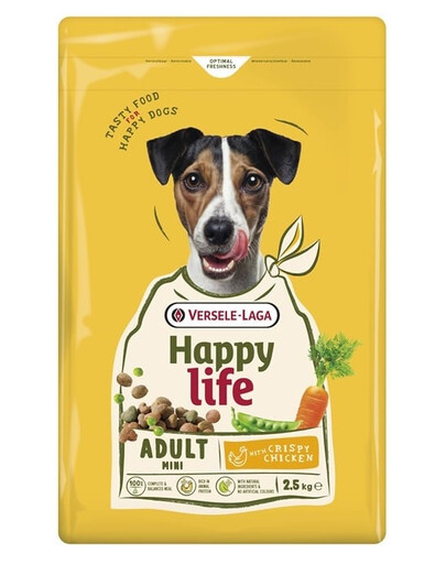 VERSELE-LAGA Happy Life Adult Mini with Chicken 2,5kg krmivo pre malých psov s kuracím mäsom