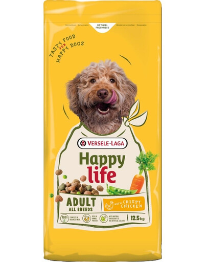 VERSELE-LAGA Happy Life Adult with Chicken 12,5kg krmivo pre psov s kuracím mäsom