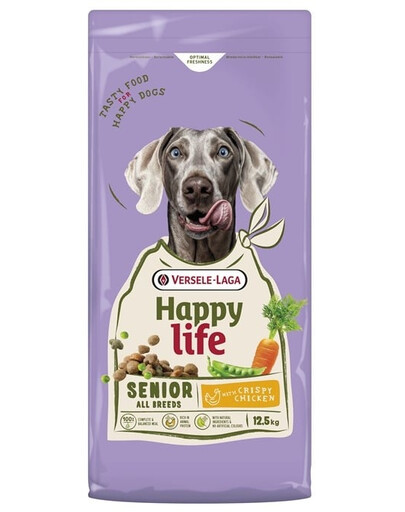 VERSELE-LAGA Happy Life Senior with Chicken 12,5kg krmivo pre starších psov s kuracím mäsom