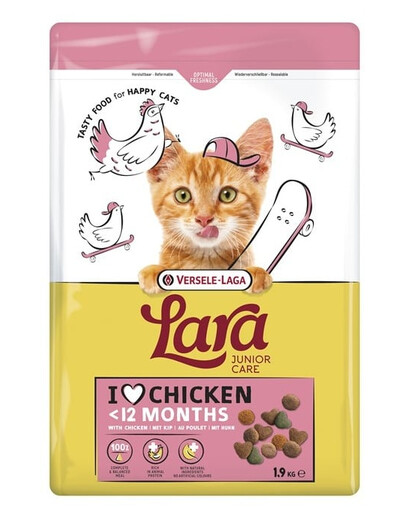 VERSELE-LAGA Lara Junior Chicken 1,9 kg krmivo pre mačiatka a mladé mačky s kuracím mäsom