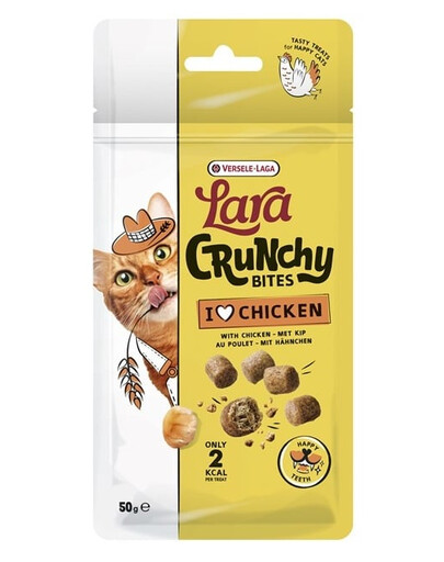 VERSELE-LAGA Lara Snack Crunchy Bites Chicken Happy Teeth 50g maškrta podporujúca zdravie zubov