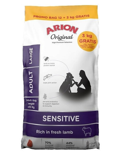 ARION Original Sensitive Adult Large Lamb Rice 15 kg (12 + 3 kg zadarmo)