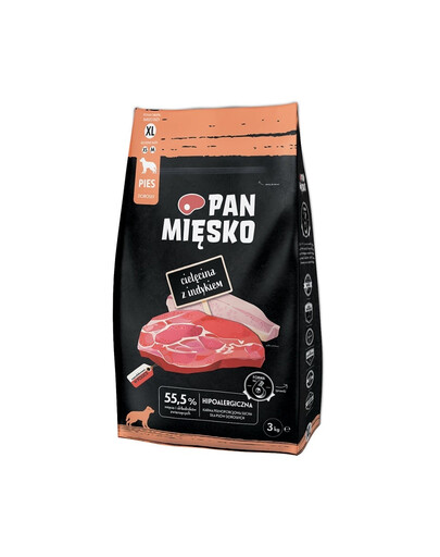 PAN MIĘSKO Teľacie s morčacím mäsom XL 3 kg