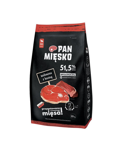 PAN MIĘSKO Hovädzie s kozím mäsom M 20 kg