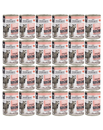 WIEJSKA ZAGRODA Monobielková Jahňacina mokrá krmivo pre mačky 24x400 g