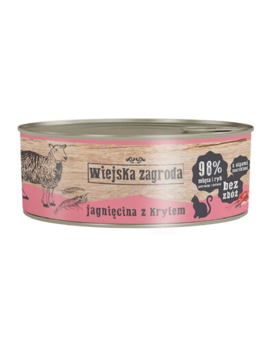 WIEJSKA ZAGRODA Adult Jahňacia konzerva 6x85 g pre mačky