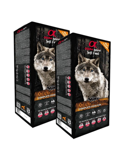 ALPHA SPIRIT Kompletné mäkké krmivo pre psov Multiprotein 18 kg (2x9 kg)