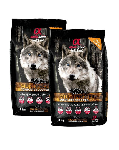 ALPHA SPIRIT Kompletné mäkké krmivo pre psov Multiprotein 6 kg (2x3 kg)
