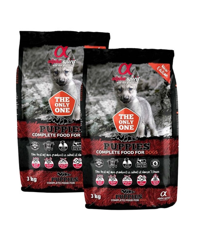 ALPHA SPIRIT Kompletné mäkké krmivo pre šteniatka 6 kg (2x3 kg)