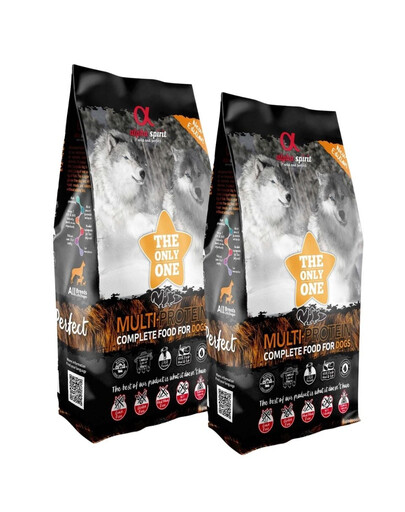 ALPHA SPIRIT Kompletné krmivo pre psov Multiproteín 2 x 12kg