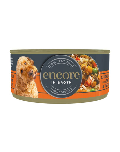 ENCORE Dog Chicken Breast with Beef Liver and Vegetables in Broth kurča s pečeňou z hovädziny a zeleninou v vývare 156 g