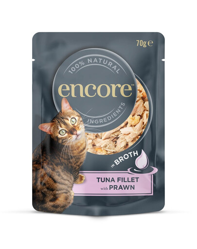 ENCORE Cat Tuna Fillet with Prawn Tuniakový filet s krevetami vo vývare 70 g