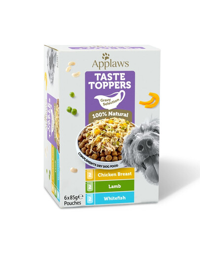 APPLAWS Dog Taste Toppers Gravy Selection Miltipak 6x85 g mix chutí v omáčke