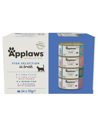 APPLAWS Cat Adult Fish Selection Multipak in Broth 24x70 g mix príchutí rýb v vývare