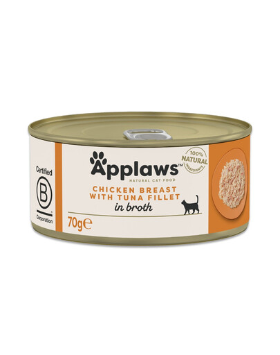APPLAWS Cat Adult Chicken with Tuna in Broth kuracie prsia s filetom z tuniaka v vývare 70 g