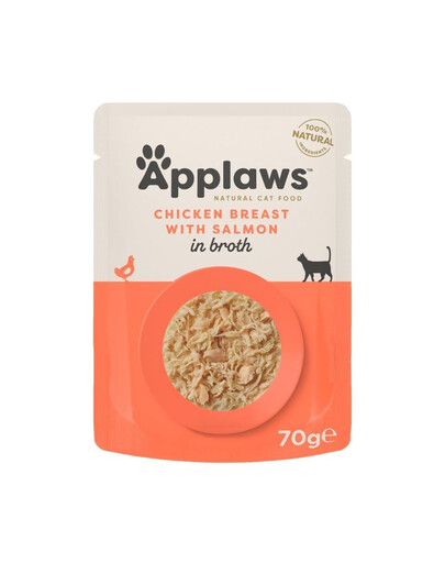 APPLAWS Cat Adult Pouch Chicken with Salmon kuracie prsia s lososom v vývare 70 g