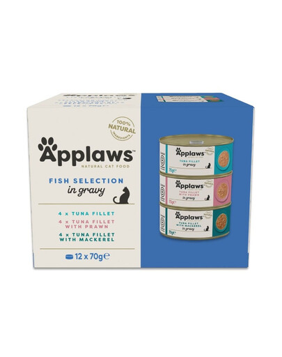APPLAWS Cat Adult Fish Selection Multibalenie v omáčke 12x70 g mix chutí s rybou v omáčke