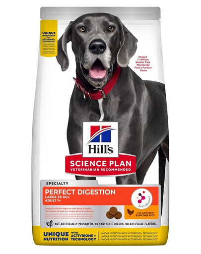 HILL'S Science Plan Canine Adult Large Perfect Digestion Chicken and Brown Rice 14kg krmivo pre zdravé trávenie pre veľké psy